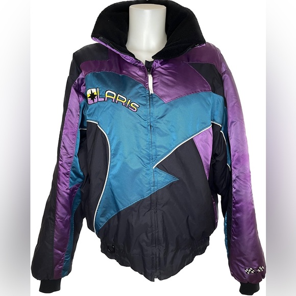 Vintage Blue Polaris Snowmobile Ski Insulated Winter Jacket USA Mens Large. - Picture 8 of 8